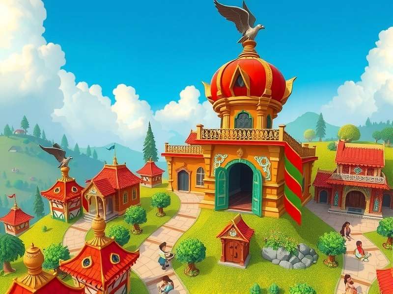 Net Wizard Gameplay - Build Your Desi Empire Net Wizard gameplay showing a village with Indian-style buildings