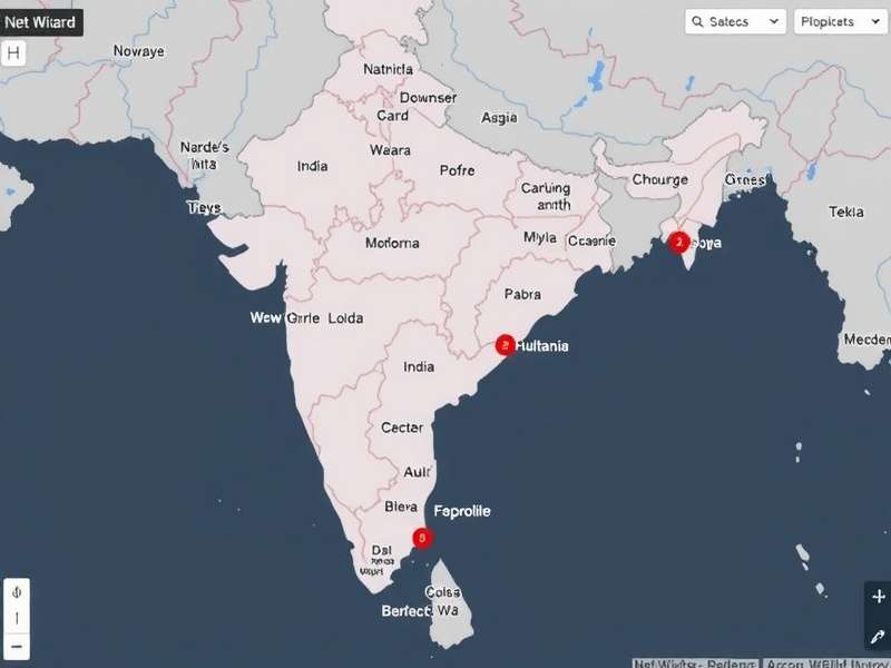 Net Wizard Download Distribution - Loved Across India India map showing Net Wizard download hotspots across states