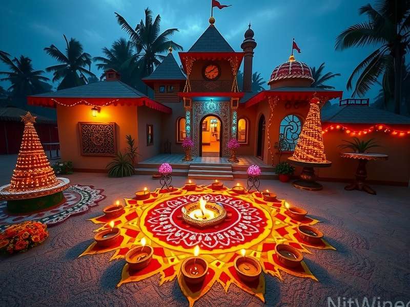 Net Wizard Diwali Celebration - A Desi Festive Experience Net Wizard Diwali event with village decorated with diyas and rangoli